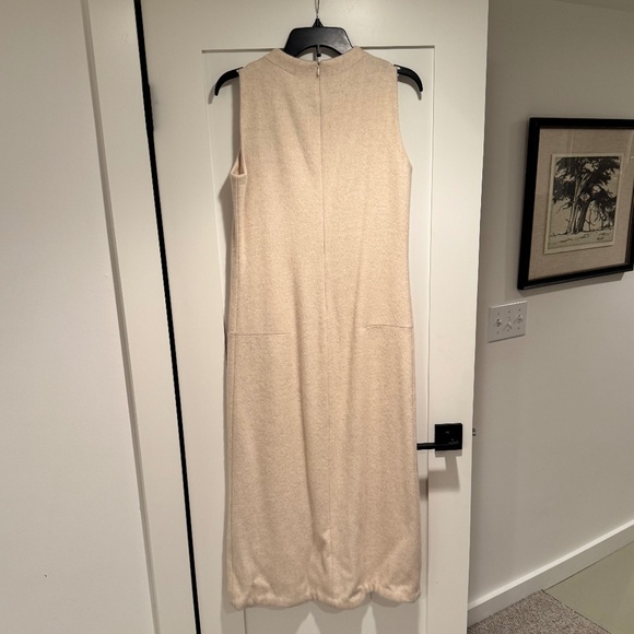 DKNY Pure Ivory Wool Angora High Neck Sleeveless Sheath Dress - Picture 4 of 7